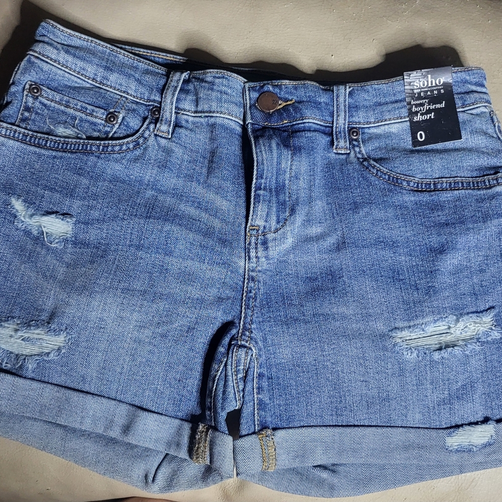 Soho Light Blue Denim Boyfriend Shorts